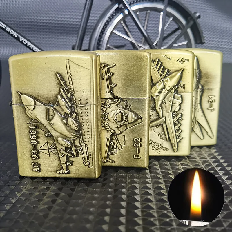 

Creative Retro 3D Relief Metal Lighter Kerosene Inflatable Lighter Men's Cigarette Accessories 2024