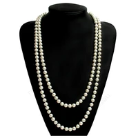 Collier de perles des années 1920, fausses perles, accessoires Gatsby, bijoux de Costume Vintage, crème, pour femmes 5