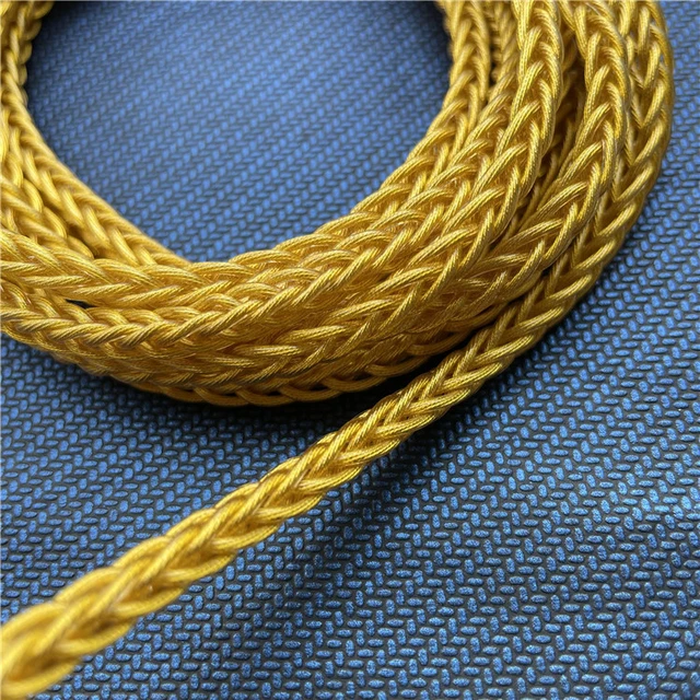 7N single crystal copper gold-plated copper wire 8-strand braid 392 core  OD: 5.5MM 2meters - AliExpress