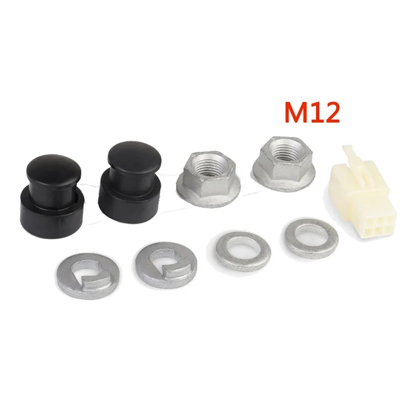 Y67A-10X E-Bike Electric Bicycle Hub Motor Axle M12 Front Lock Nut /Lock Washer /Spacer /Nut Cover With 12Mm Shaft