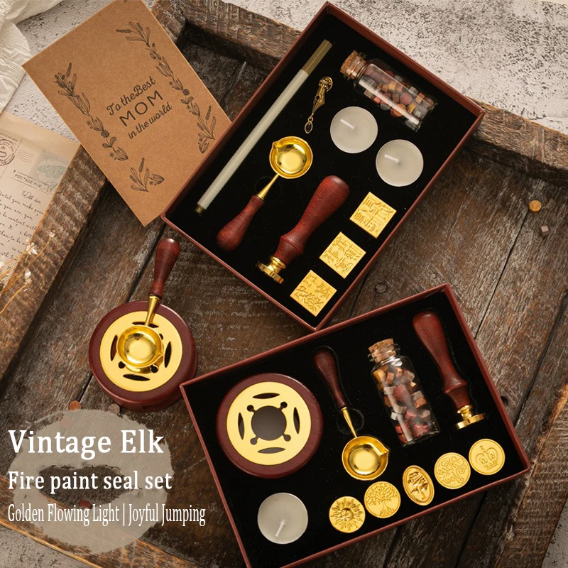 Wax Seal Stamp Set Sealing Wax Set Vintage Kit Seal Wax Sealing Wax Beads Wax Seal Stamp for Seals Decorative HCS010