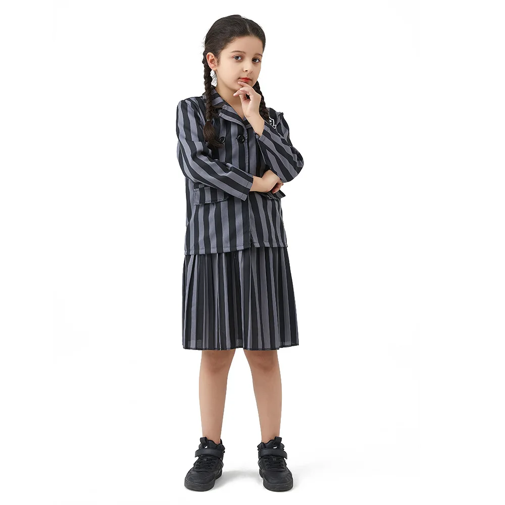 Wednesday Addams Cosplay Costume Dress Addams Family Halloween School  Uniform