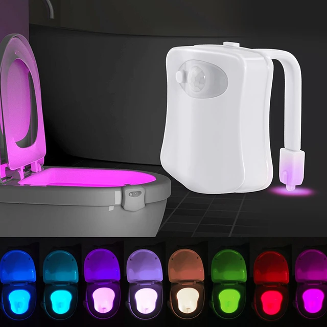 3-PACK Motion Activated LED Toilet Light 8 Color Auto Toilet Bowl Bathroom  Kids Night Light Lamp