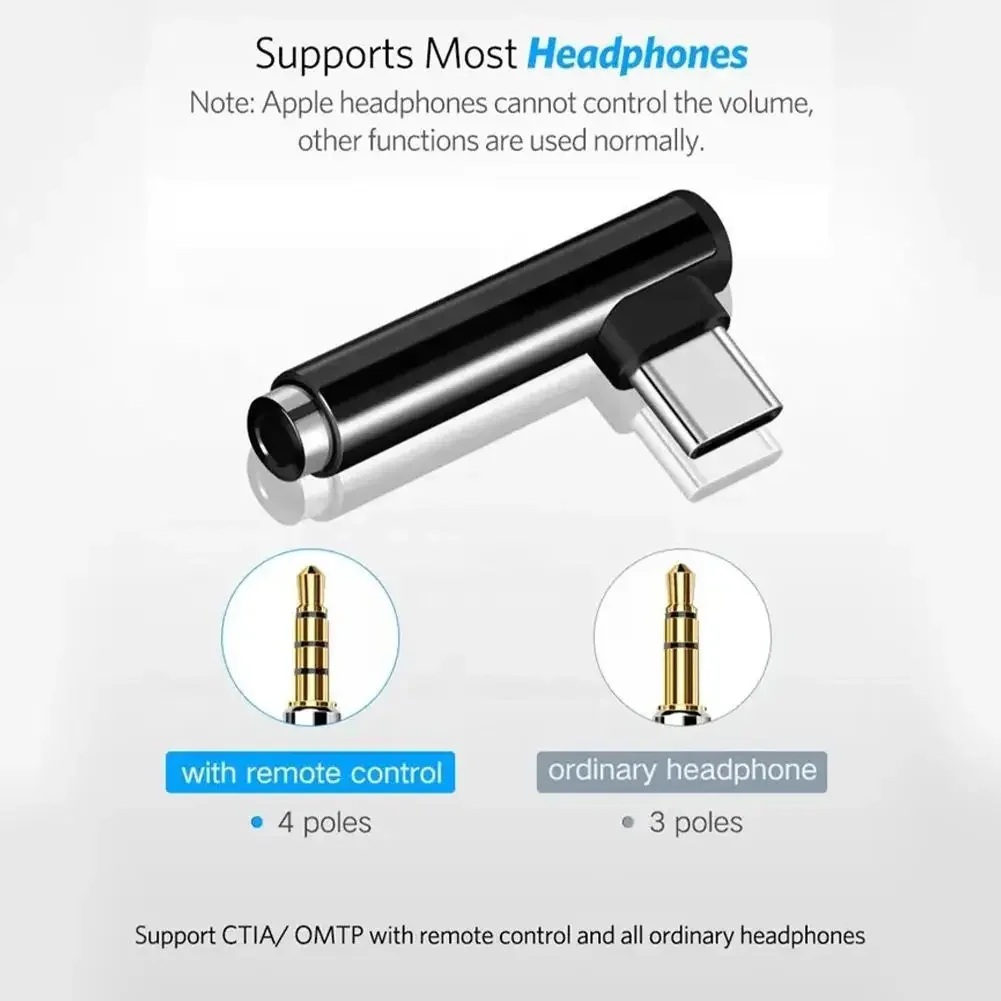 USB Type C 3.5 Jack Earphone Adapter USB C To 3.5mm Headphones AUX Audio Adapter Cable For Huawei Type To 3.5mm