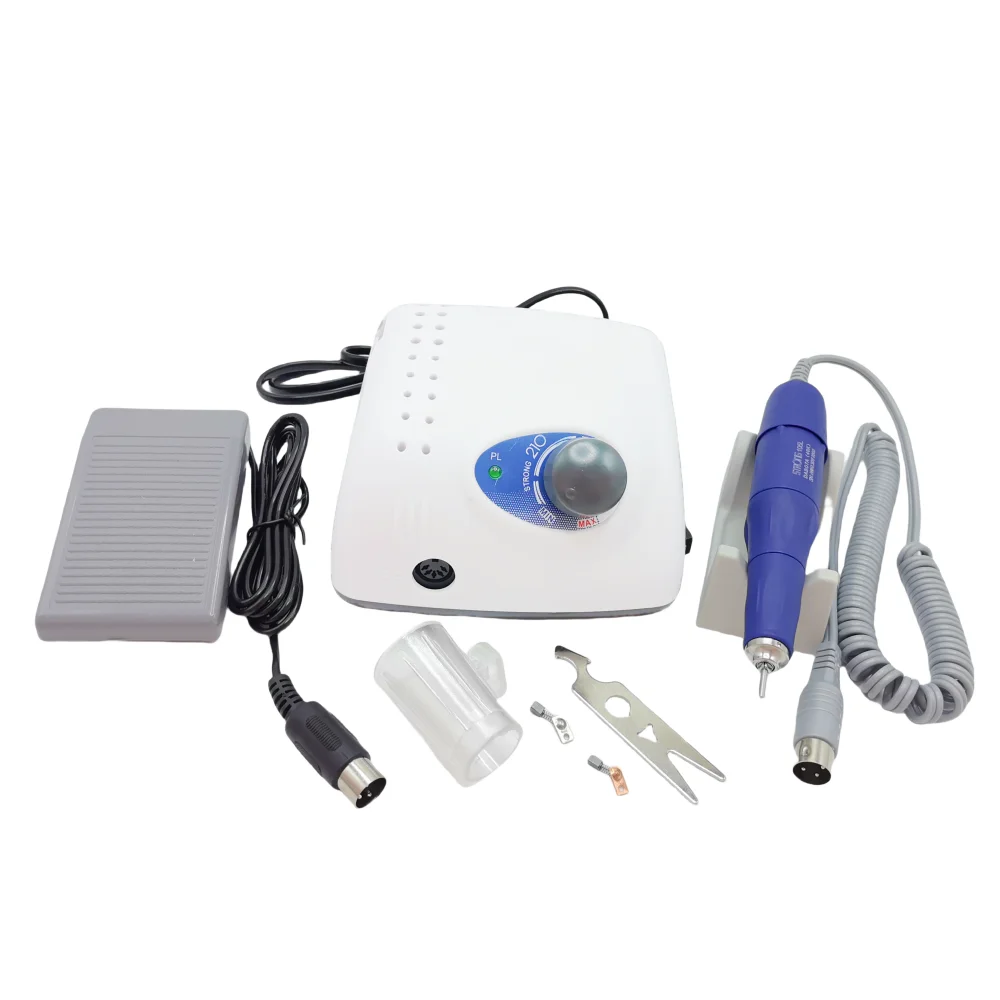 65W STRONG 210 Model Nail Drill Plus 105 105L Handpiece 40000RPM for Nail Manicure Milling Cutter and Pedicure Machine File Bits 6