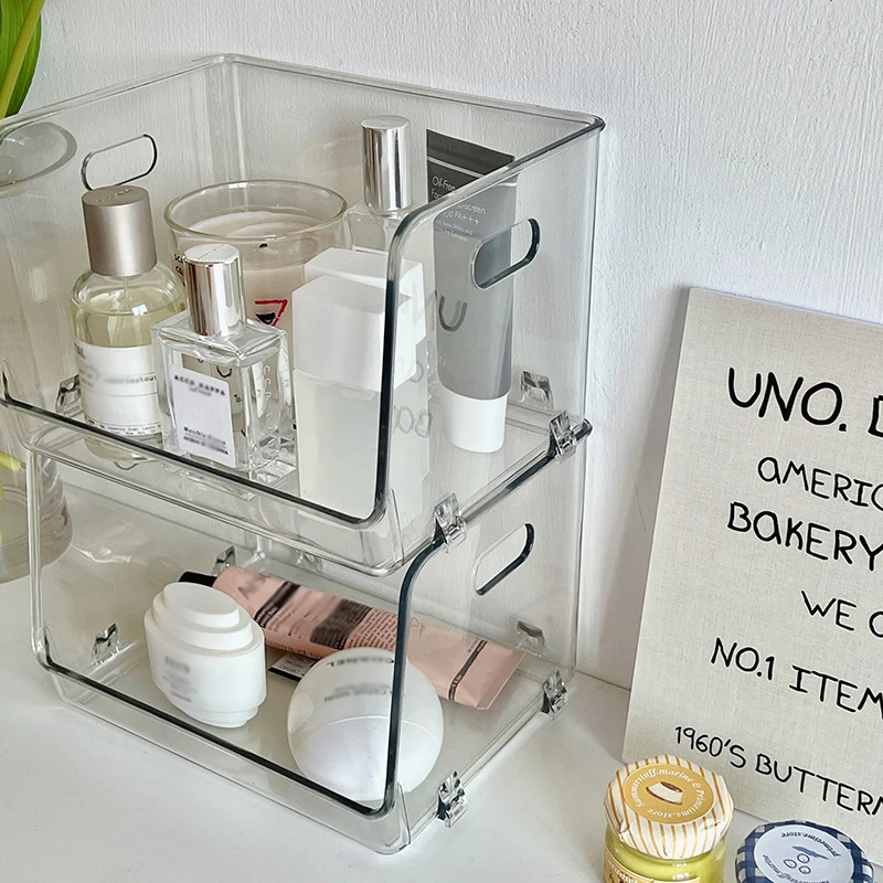 

Составной Настольный ящик для хранения, прозрачная пластиковая стойка для хранения косметики, Настольный органайзер для канцелярских принадлежностей, многофункциональная сортировочная коробка