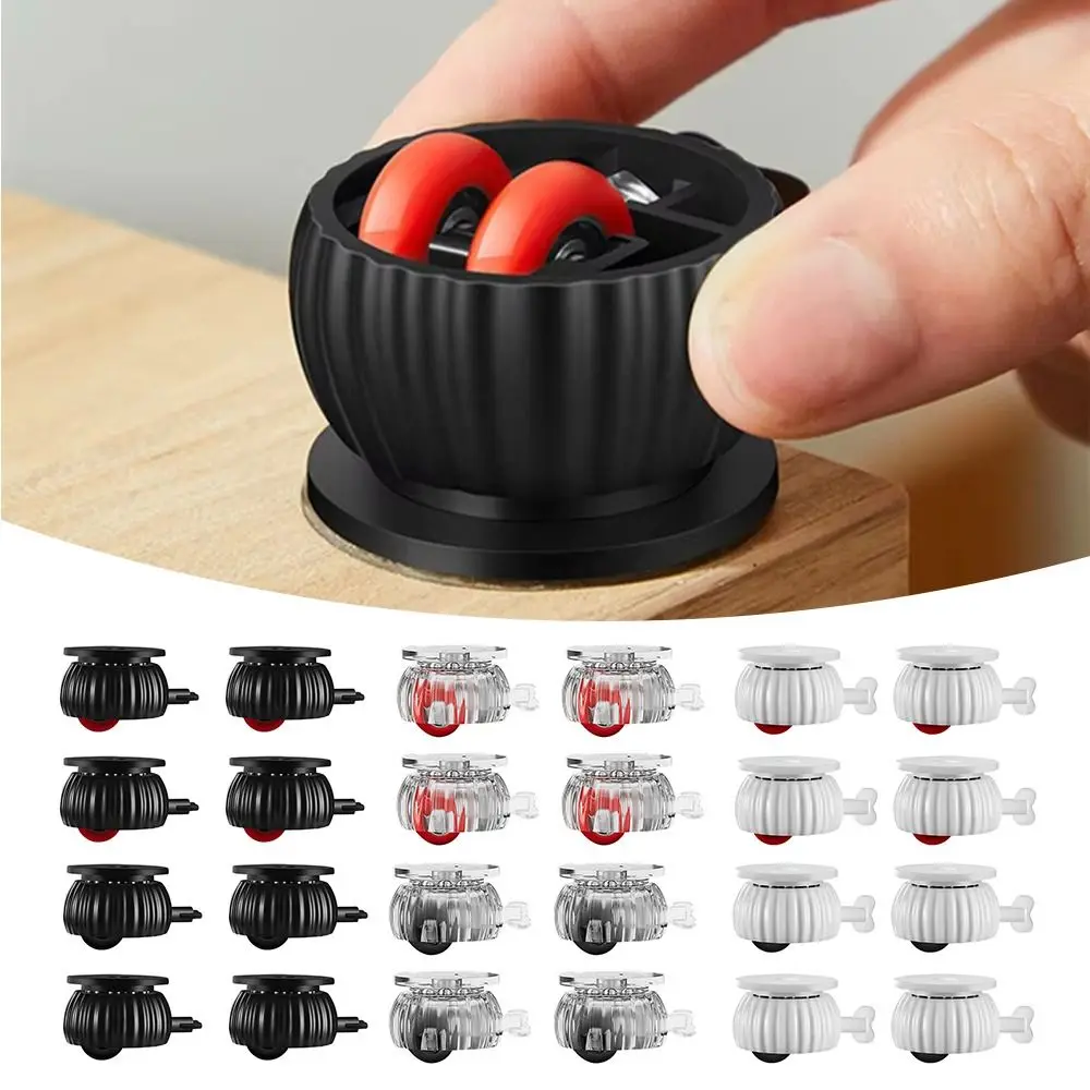 4pcs עם דבק בלם אוניברסלי גלגל פלדה נירוסטה 360 ° סוג סיבוב רהיטים קסטרים