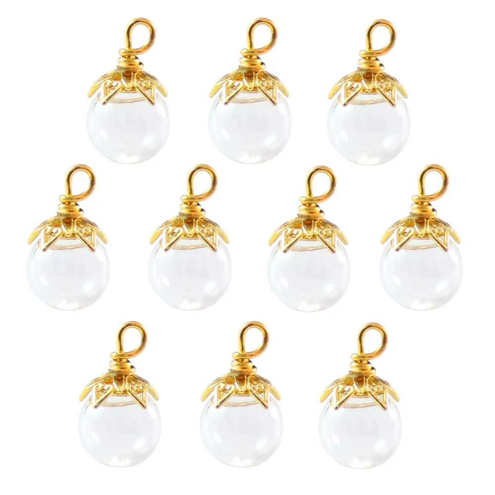 Boule en verre capuchon porcelaine étain irisé 4
