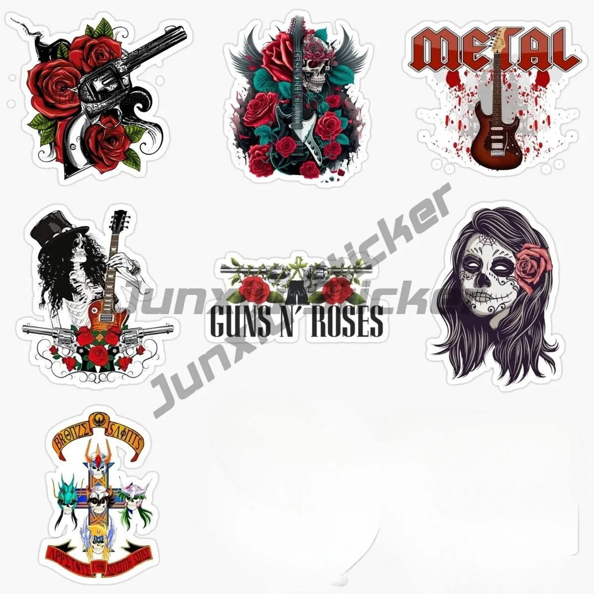 Guns N Roses 자동차 오토바이 로고 데칼 노트북 PVC 비닐 자체 접착식 장식 데칼