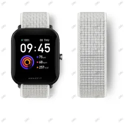 Nylon Loop Smartwatch Strap - Adjustable 20mm/22mm Premium Band - 22mm watch band (20 Summit white)
