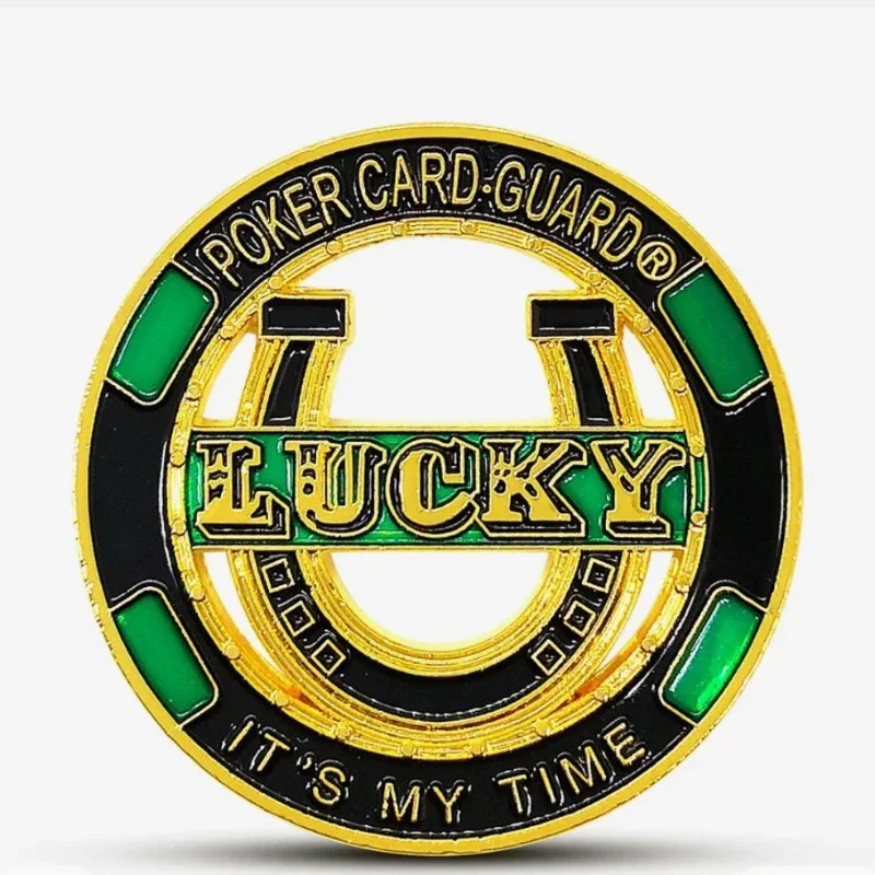 1Pcs Metal Chip Table Games Accessories Double Sided Hollowed Out Design Texas Poker Press Gift Commemorative Golden Lucky Coin