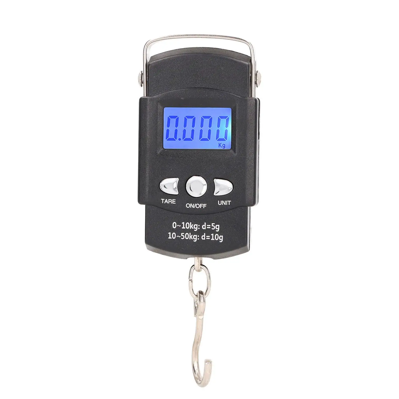 LCD Digital Hook Scale 50kg with 1m Tape Measure-Portable Fishing Tool for Easy Weighing & Measuring
