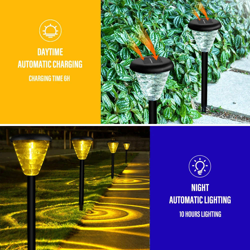 Lampe Led Solaire D'extérieur, Luminaire De Paysage, Luminaire Décoratif De  Paysage, Idéal Pour Un Jardin, Une Entrée Ou Une Clôture, 4 Unités - Lampes  Solaires Led - AliExpress