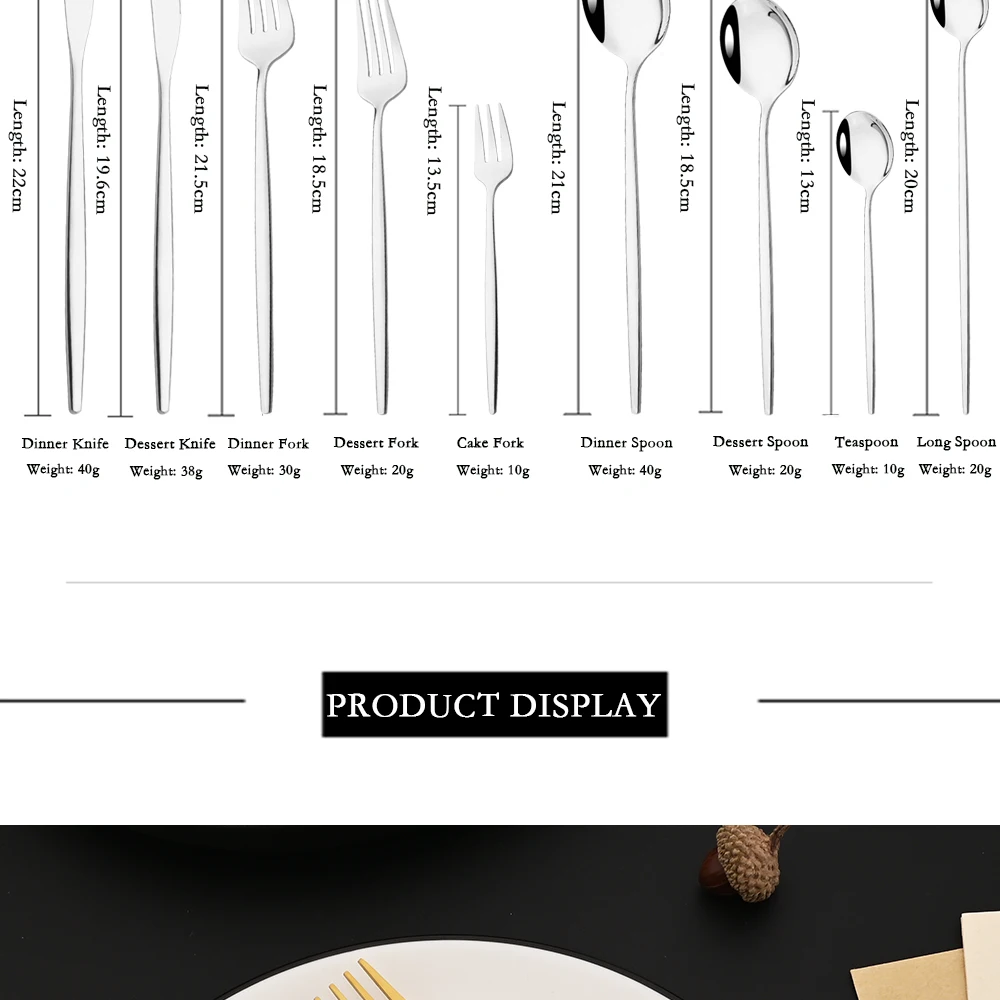 Description Picture 5 of item20Pcs Luxury Mirror Flatware Set Kitchen Stainless Steel Tableware Set Hotel Dinnerware Set Rose Gold Cutlery Set Gift