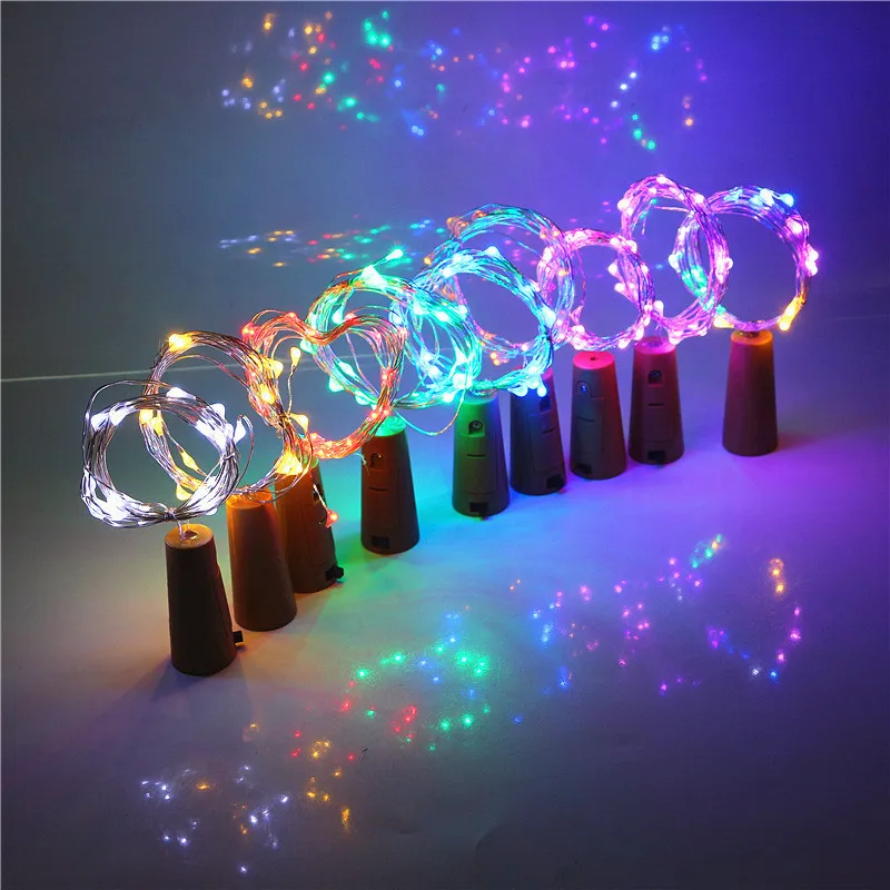 

6Pcs/lot Cork Lights Wine Bottle Light 2M 20LEDs Battery LED String Christmas Garland Party Wedding Bar Decoration
