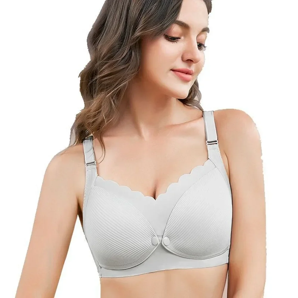Breastfeeding Thin Underwear Postpartum Feeding Maternity Bra Pregnancy Bra Wireless Front Button Underwear Bra 5