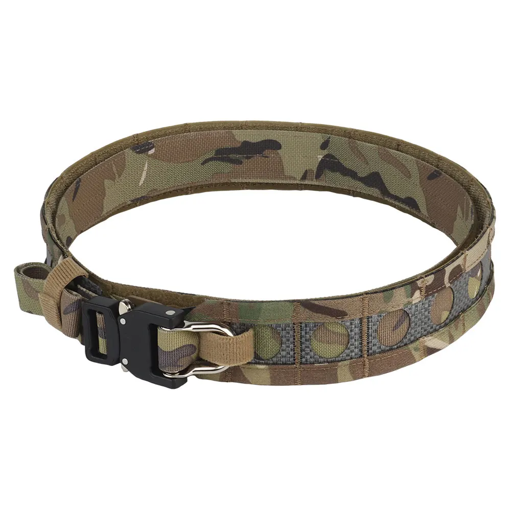 Waistbelt 2 Layers Tactcal Battle Ferro Bison Quick Detach Metal D-Ring Buckle MOLLE Hunting Combat Airsoft Gear