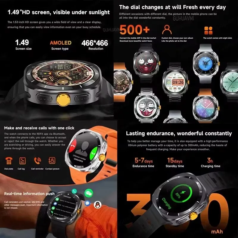 Smart Watch For Samsung Galaxy Smart Watch 32 Gb Memory Local Music Bluetooth Call NFC Compass 3D Menu for Men Women