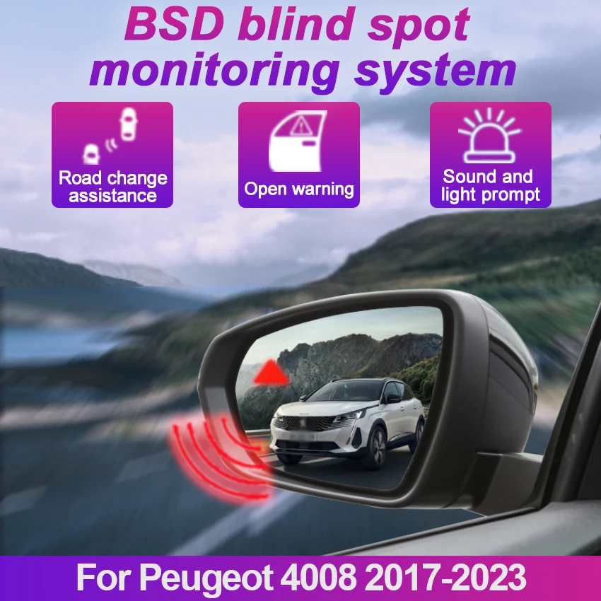 

Автомобильная система обнаружения слепых зон BSD BSA BSM, автомобильные датчики, привод, монитор заднего зеркала для Peugeot 4008 2017-2023