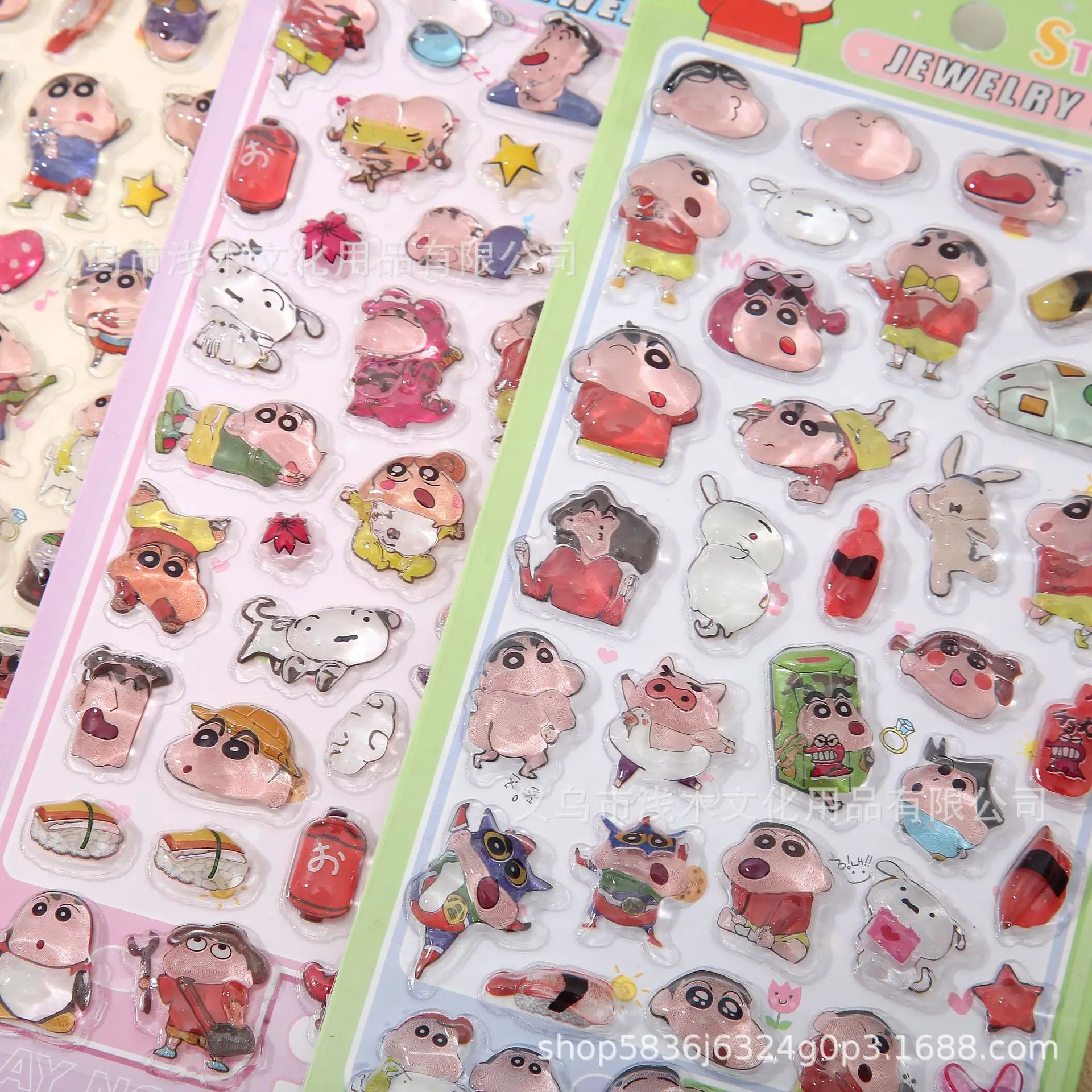 4/40pcs 일본어 크레용 신 3d 양각 스티커 Diy 휴대 전화 케이스 장식 어린이 장난감 핸드북 편지지 스티커 선물