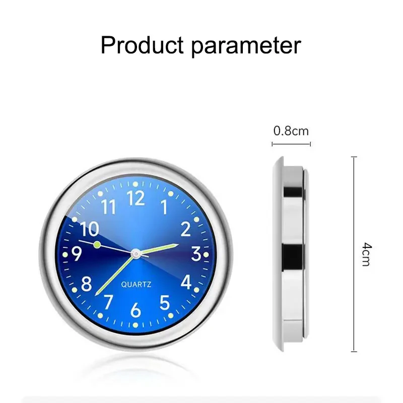 Car Clock Luminous Mini Automobiles Internal Stick-On Digital Watch Mechanics Quartz Clocks Auto Ornament Accessories Gifts