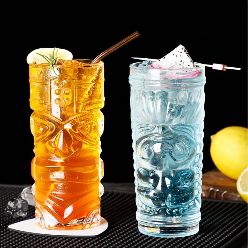 

2pcs Juice Cup Hawaiian Cocktail Cup Clear Tiki Glasses Totem Cup Grimace Cup Bar Drinkware Bar Tools