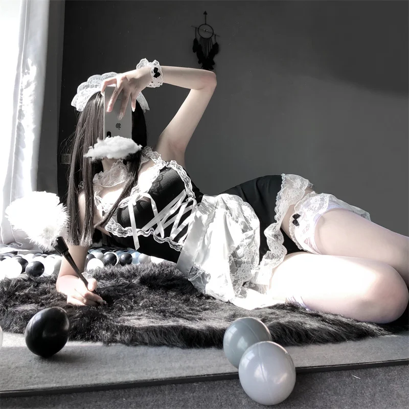 

Японская милая Лолита, милый сексуальный костюм для косплея аниме на Хэллоуин, нарядное платье для ночного клуба, форма для ролевых игр, мини-платье горничной