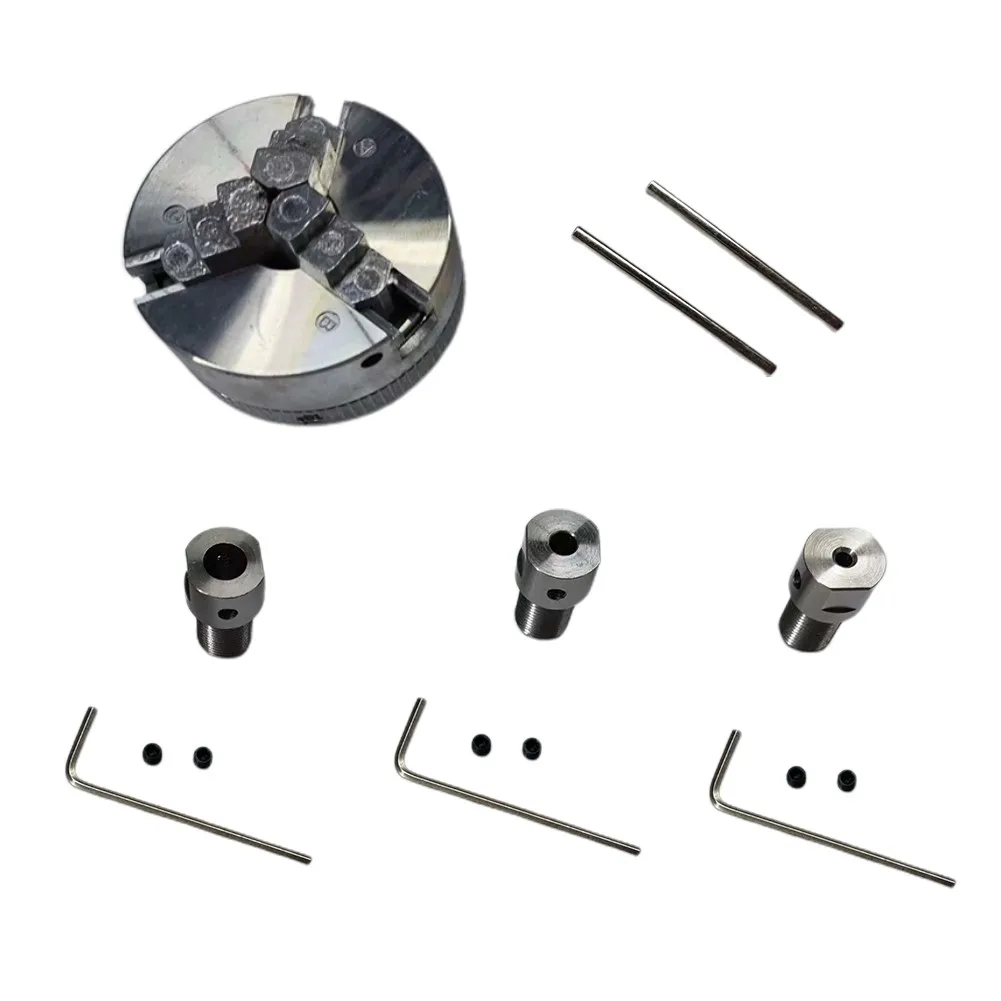 Alloy 3 Jaw Manual Lathe Chuck Kit Self-Centering W/ Mounting Bolts Grinding Tool M12*1mm High-carbon Steel Three Jaw Chuck