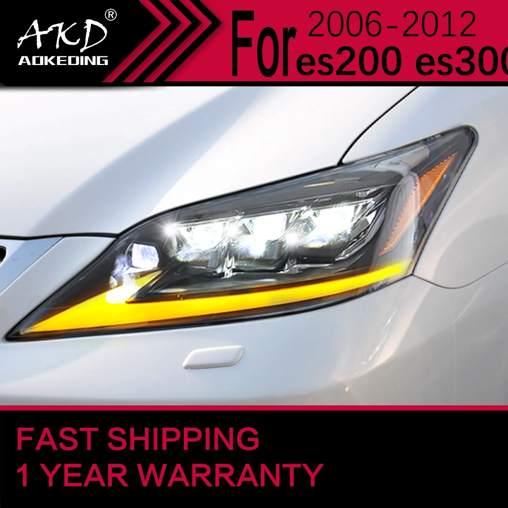 렉서스 ES용 자동차 조명, LED 헤드라이트 2006-2012, ES300, ES350 램프, Drl 프로젝터 렌즈, 자동차 액세서리, ES200, ES240, ES260LED