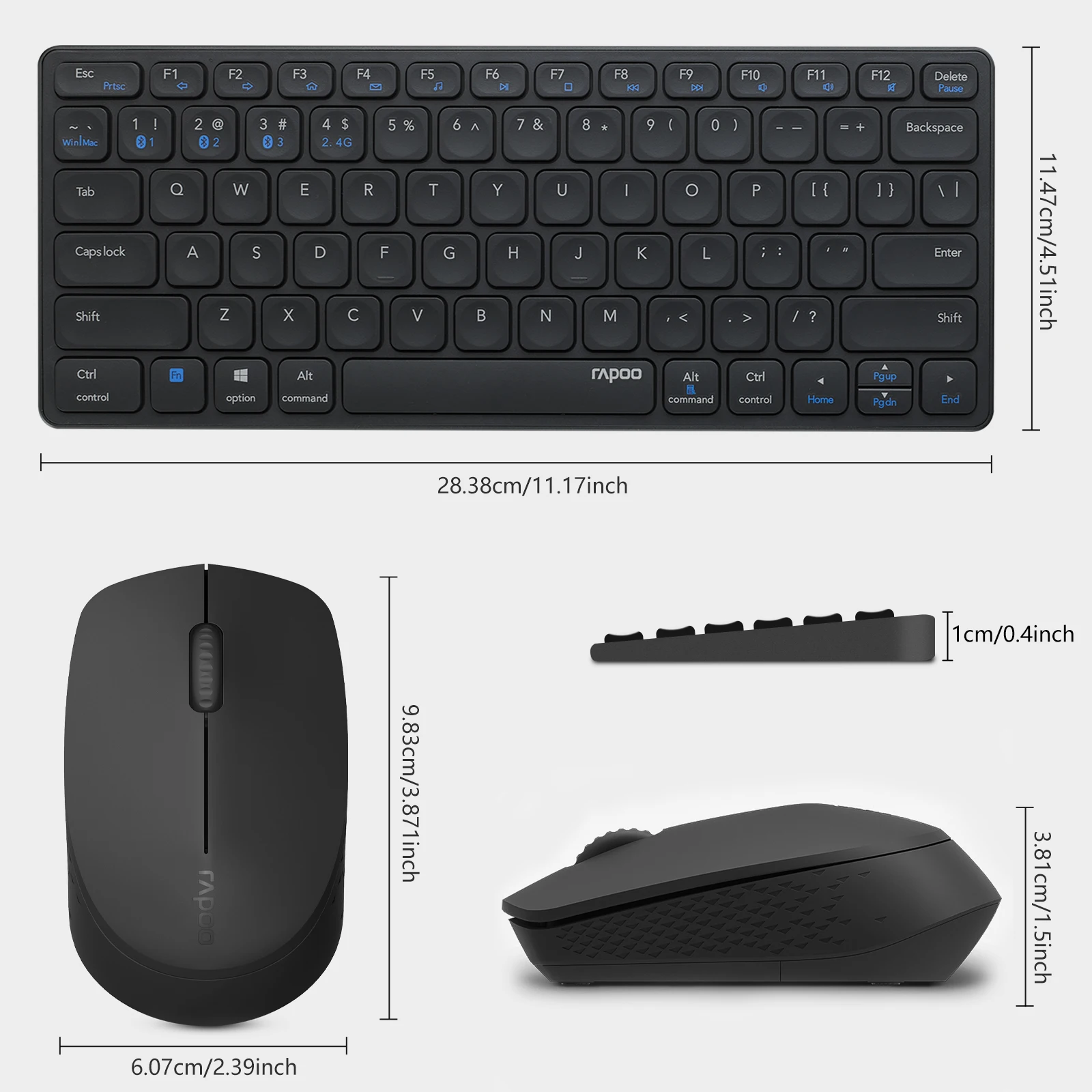 2.4g) teclado sem fio recarregável e mouse