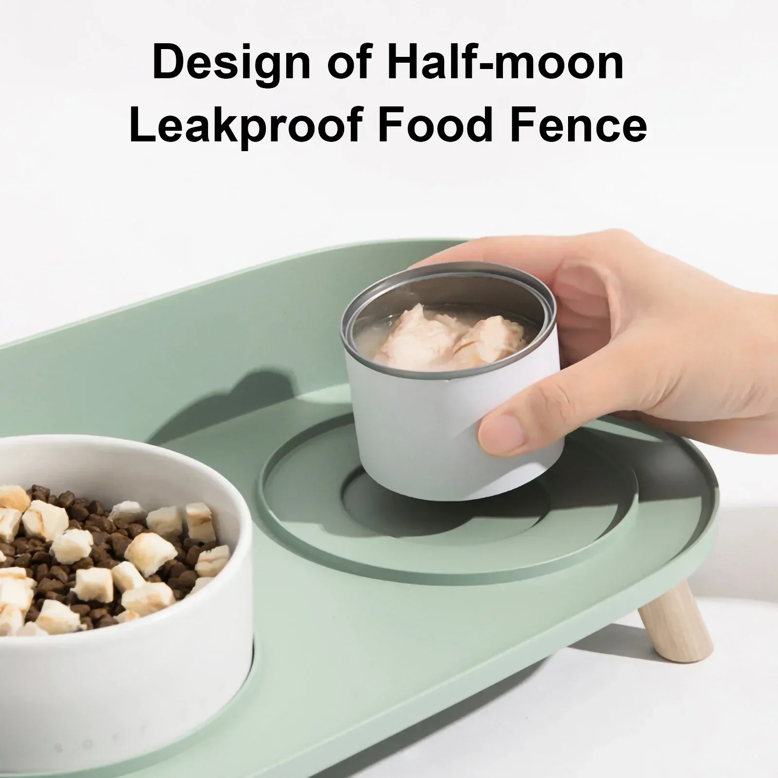 

Миска для домашних питомцев, керамический аксессуар для кошек и позвоночника, полумесяц, защита от опрокидывания