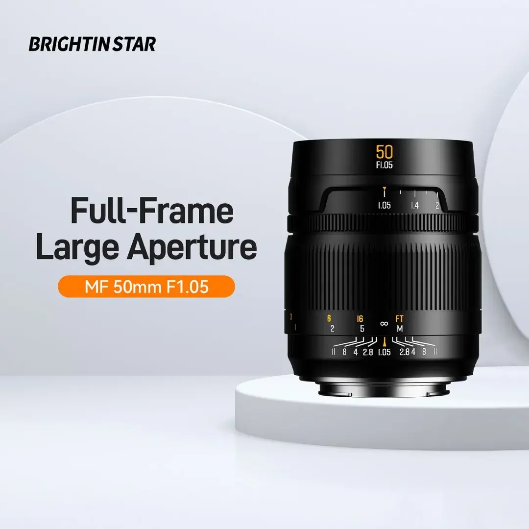 브라이트인 스타 50mm F1.05 풀프레임 수동 초점 인물 사진용 프라임 렌즈 ( E, 캐논 RF, 니콘 Z, 라이카 호환) ⒫ L?마운트