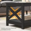 Wood 2-Tier Black Coffee Table with Storage Shelf for Living Room, X Design Accent Cocktail Table, Easy Assembly Home Furniture 6