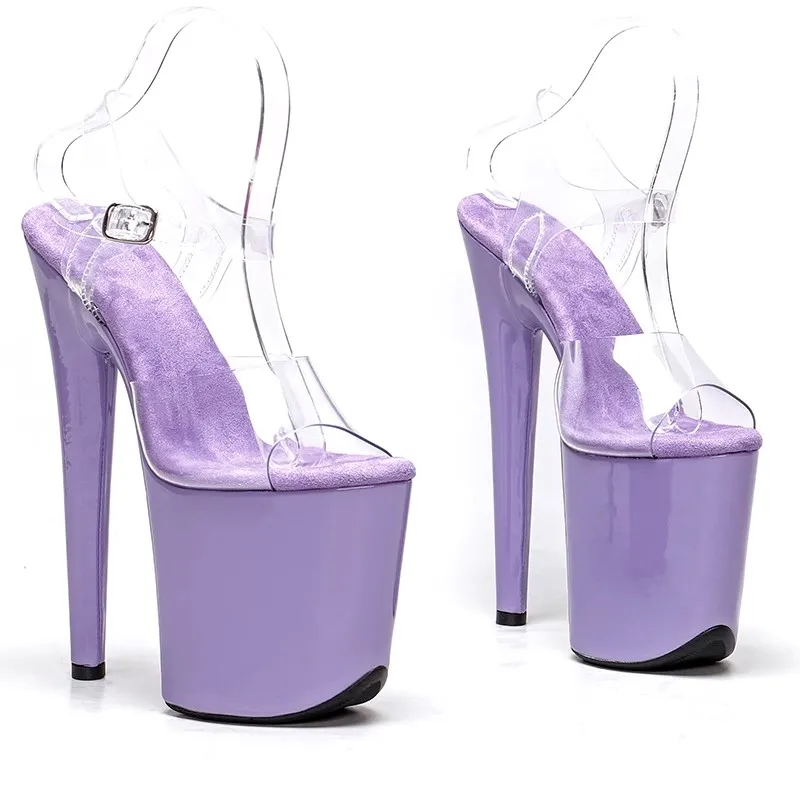 

Fashion 20CM/8inches PVC Upper Plating Platform Sexy High Heels Sandals Pole Dance Shoes 208