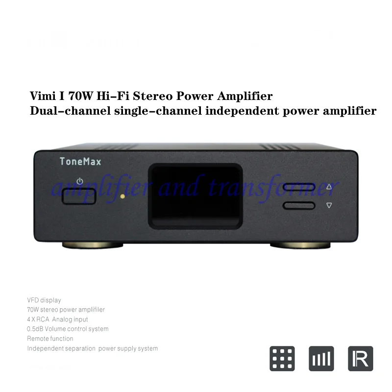 

High-fidelity 70W 2SC5198/2A1941 stereo power amplifier, HIFI level, dual single-channel post-stage design, 4X analog input