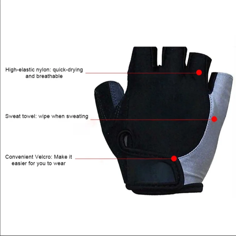 Half Finger Cycling Gloves Men Women Anti Slip Shock Breathable Summer Bicycle Gloves Fingerless Sports Gym Training Bike Gloves 2
