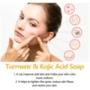 Kojic Acid Dark Spot Remove Soap for Cleaning the Face Whitening Oil Control Even Tone Skin Products Natural Turmeric Soap Bar 4