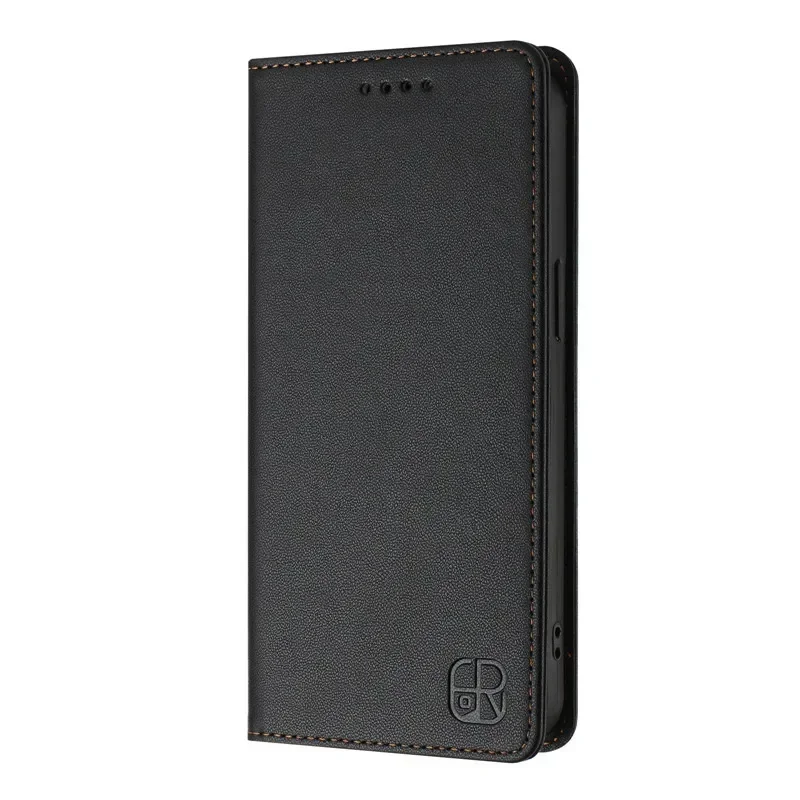 Luxury Anti-Theft Leather Flip Wallet Phone Cover - Solid Color Coque