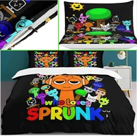 Sprunki Bedding Set 3D Printed Anime Game Skin-Friendly Suitable for Bedroom Duvet Cover Set With Pillowcases Kids Home Textile 2