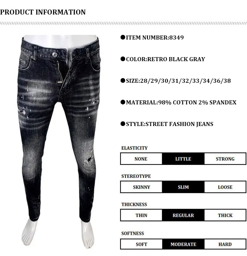 Street Fashion Men Jeans - Detail View