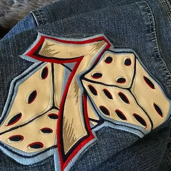 Baggy Jeans Hip Hop Rock Embroidery Pattern Men Women 2023 New Fashion Streetwear Retro Harajuku High Waist Wide Leg Jeans