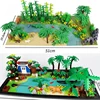 NEW Tropical Rainforest Animal Crocodiles Bear Jungle Tree Accessories Scene Rivers Stands Building Blocks Model Sets Bricks