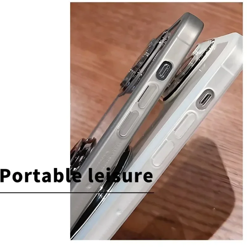 MagSafe Magnetic Silicone Stand Holder - Transparent Cover