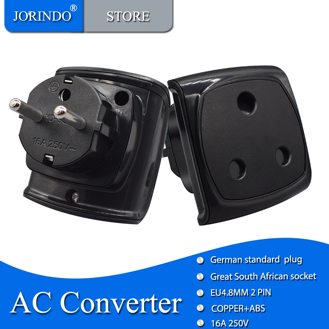 JORINDO converts German standard sockets into Great South African socket connectors,EU4.8MM conversion plug adapters