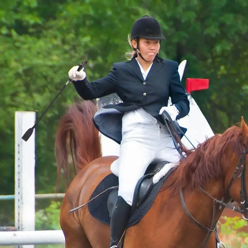 Fouet D'équitation En Similicuir - Longueur Totale 59,5 Cm (poignée 16,5 Cm), Pour Entraînement Ou Cosplay