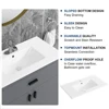 1pc 36 inch Porcelain Ceramic Vanity Sink Top, Surface Bathroom Vessel Sink Basin with Single Faucet Hole, Rectangular, Glossy 4