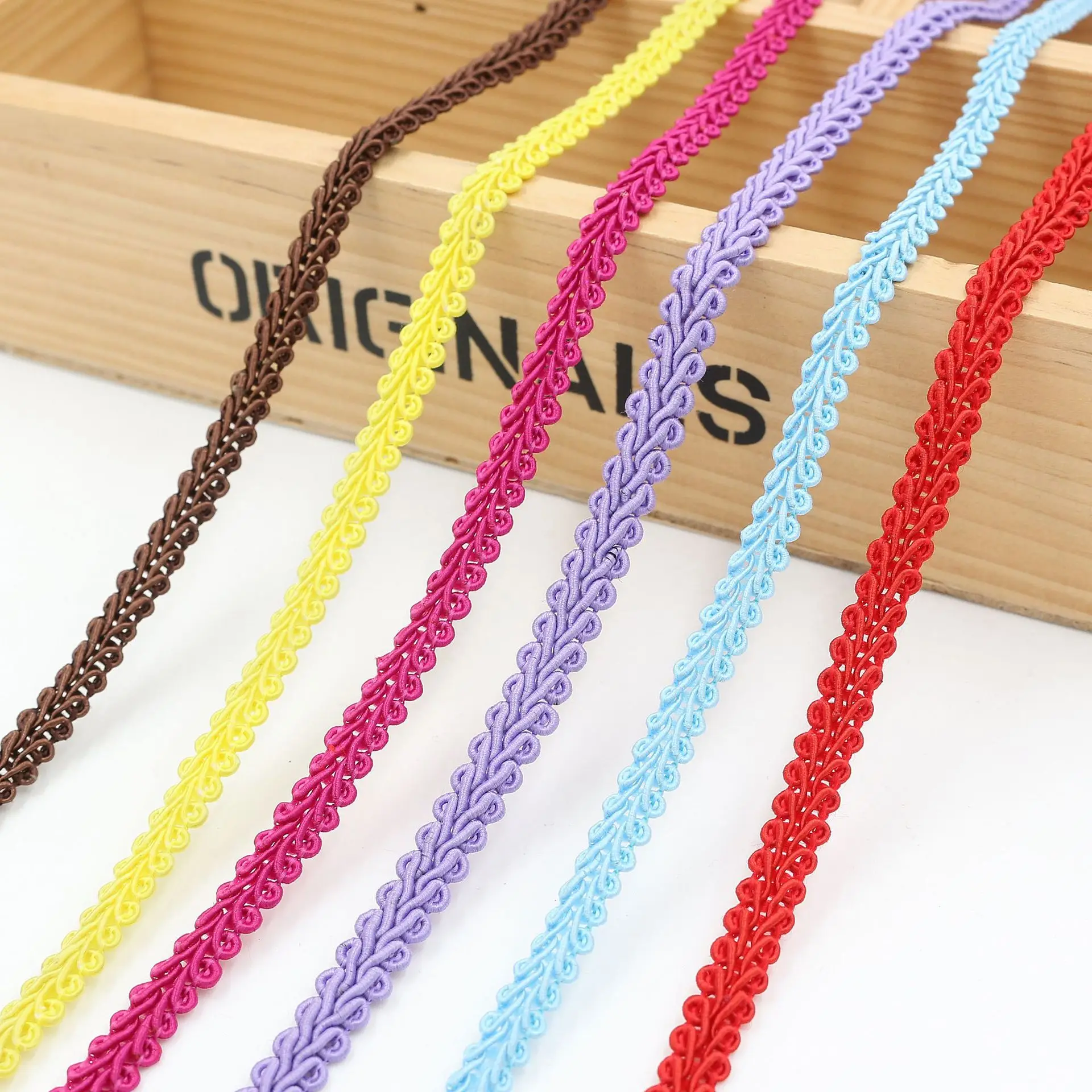 

50Meters 8mm Lace Trim Ribbon Curve Lace Fabric Sewing Centipede Braided Lace Wedding Craft DIY Clothes Accessories Decoration