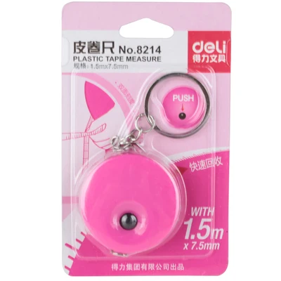 6Pcs Deli 8214 1.5m Small Tape Rruler Household Ruler Mini Ruler Portable Ruler Color Shell Tape