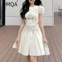 QMQA mode femmes robe élégante épissé dentelle fleur brodée évider conception Mini robes 2025 printemps nouveaux vêtements QM305 1