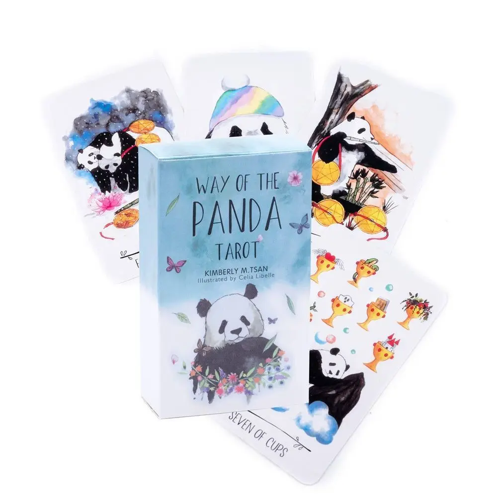 

2023 New 78 Cards English Deck Way of the Panda Tarot For Family Friends Fun Divination Entertaunment Party Board Games